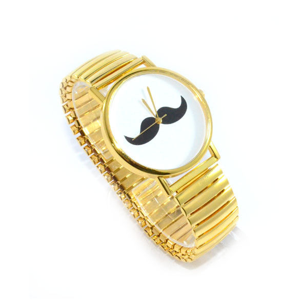 GOLD TONE MOUSTACHE WATCH - product image