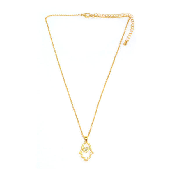 GOLD TONE HAMSA NECKLACE - product image