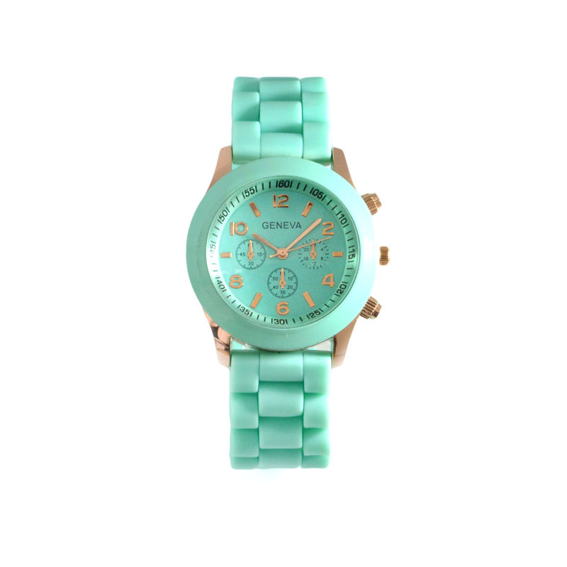 GOLD TONE EDGE COLOUR PLASTIC WATCH - product image