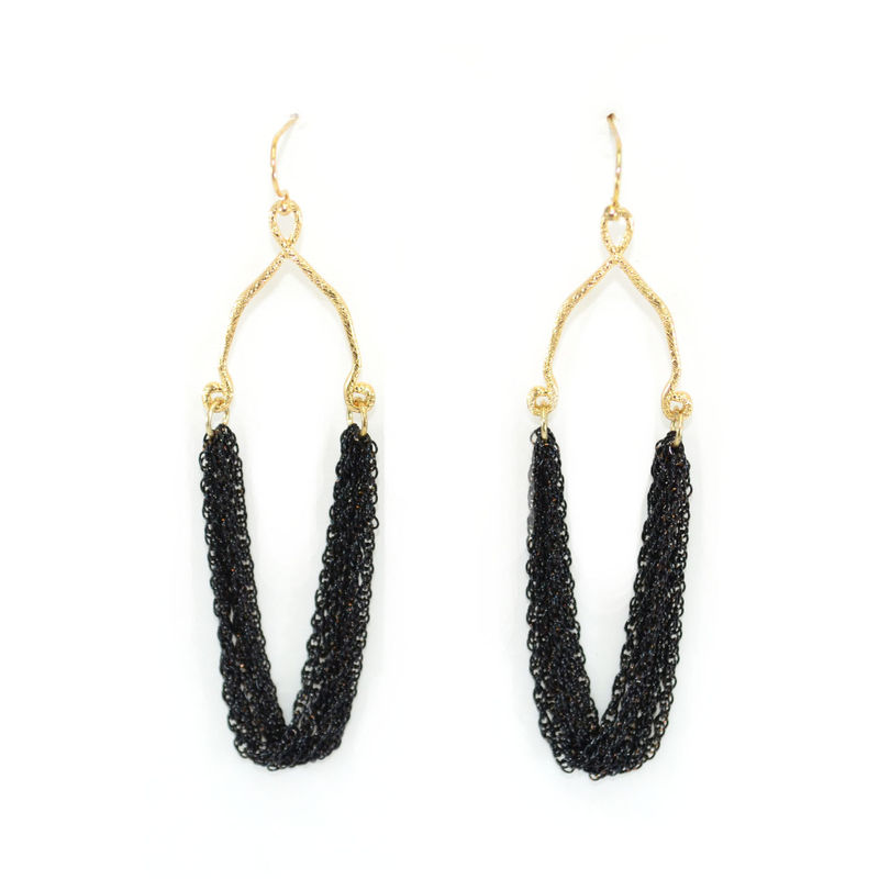 GOLD TONE CHAIN WITH COLOUR CHAINS DROP EARRINGS - product image