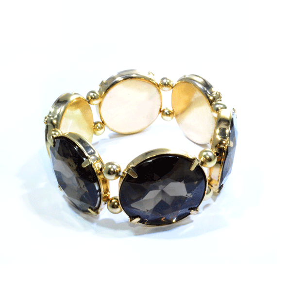 GOLD TONE BEADS WITH CRYSTAL BRACELET - product image