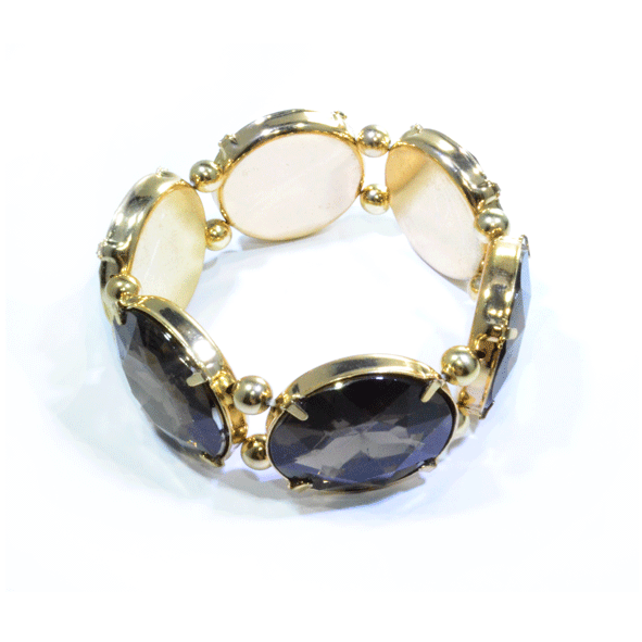 GOLD TONE BEADS WITH CRYSTAL BRACELET - product image