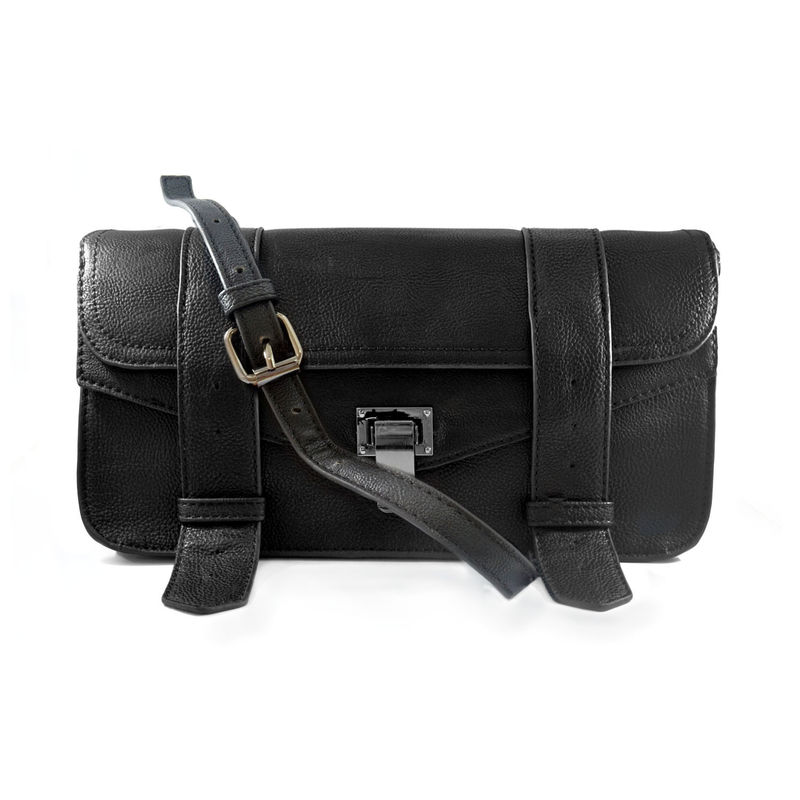 DOUBLE STRAP PU LEATHER SHOULDER BAG - product image