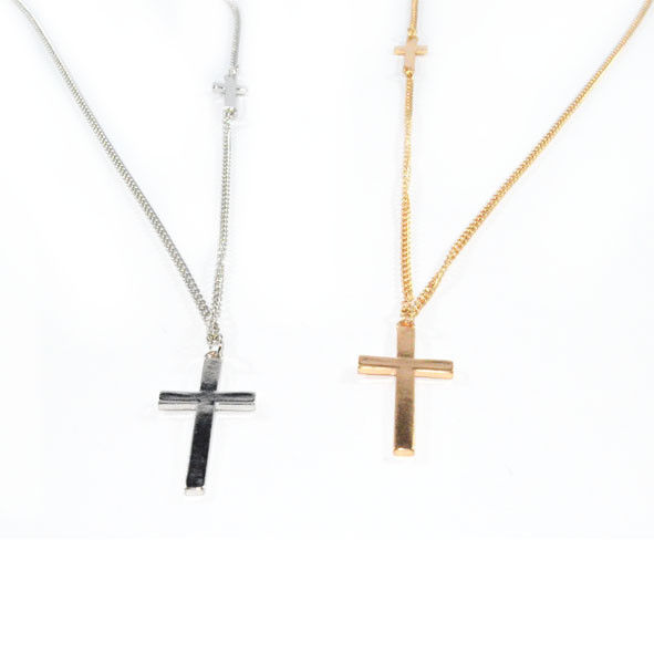 DOUBLE CROSS LONG NECKLACE - product image