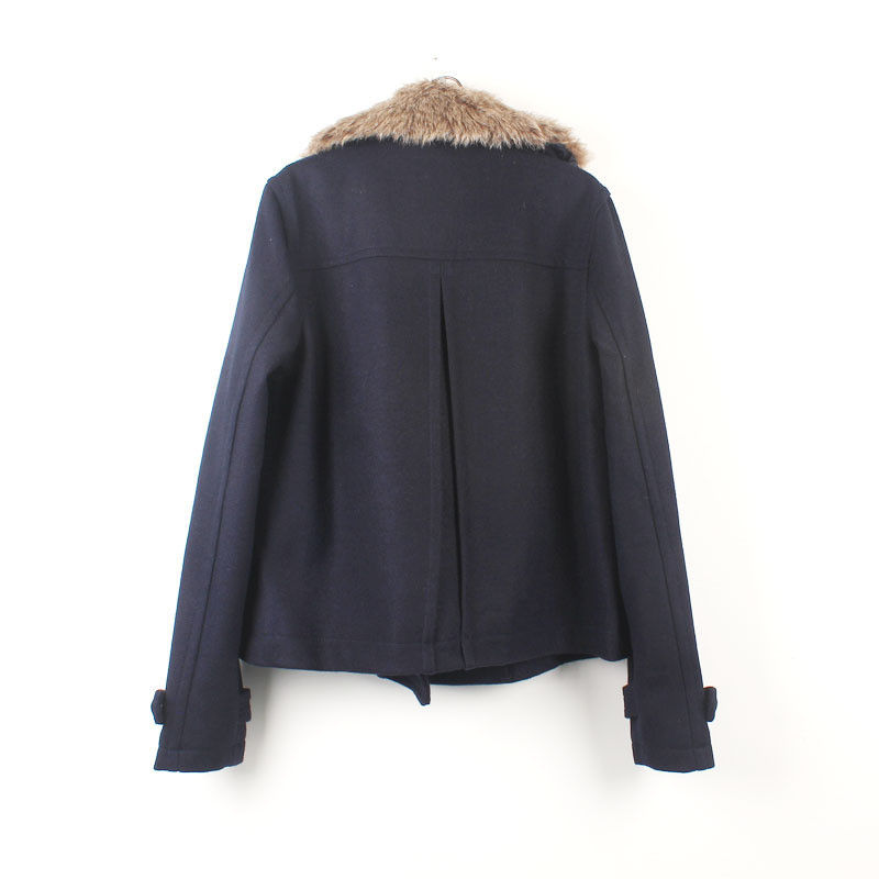 DOUBLE BREAST FUR COLLAR COAT - product image