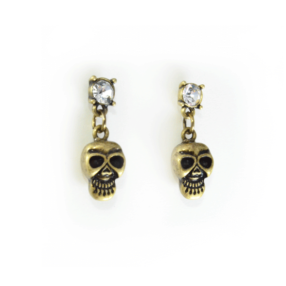 CRYSTAL WITH SKULL EARRING - product image