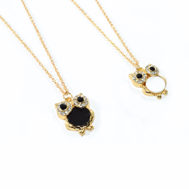 CRYSTAL OWL CHARM NECKLACE - product image