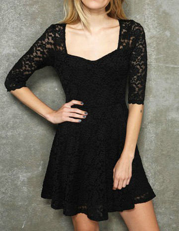 QUARTER SLEEVE LACE DRESS - product image