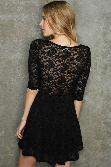 QUARTER SLEEVE LACE DRESS - product image