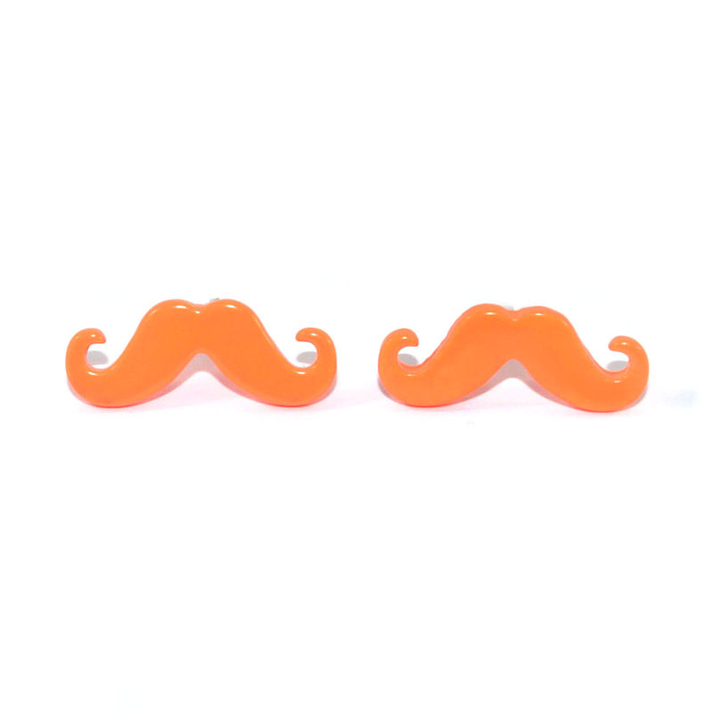 NEON MUSTACHE EARRINGS - product image