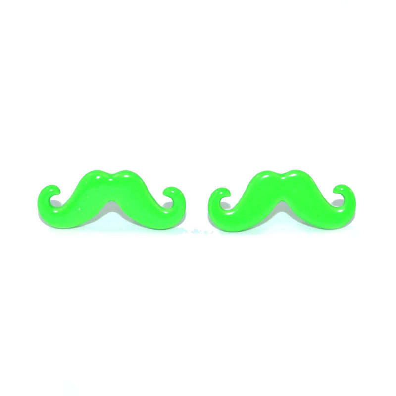 NEON MUSTACHE EARRINGS - product image