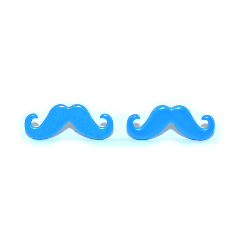 NEON MUSTACHE EARRINGS - product image