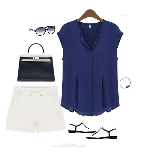 NAVY DARTED TOP - product image