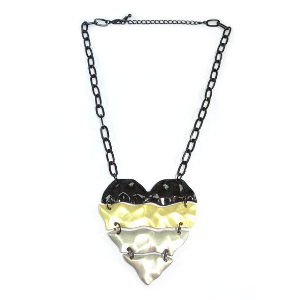 MULTI TONE HEART PENDANT NECKLACE - product image