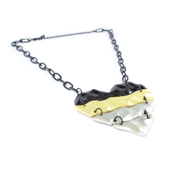 MULTI TONE HEART PENDANT NECKLACE - product image