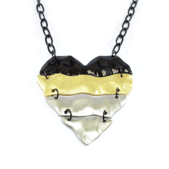MULTI TONE HEART PENDANT NECKLACE - product image