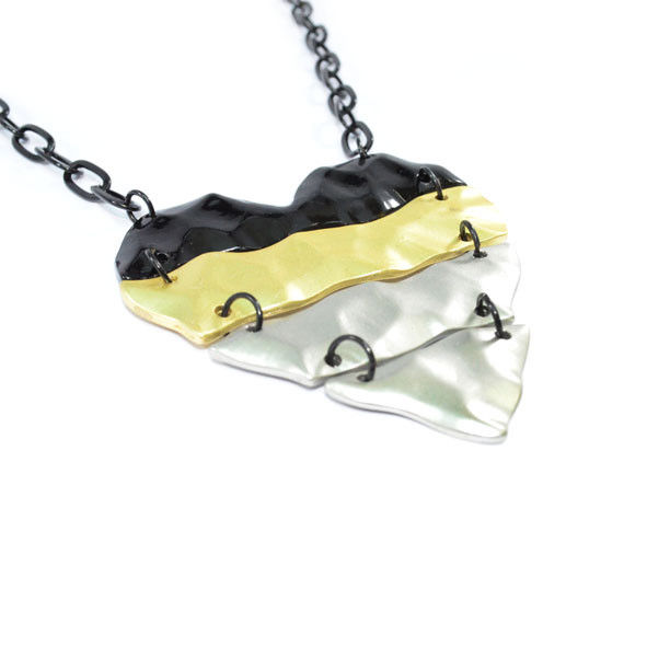MULTI TONE HEART PENDANT NECKLACE - product image