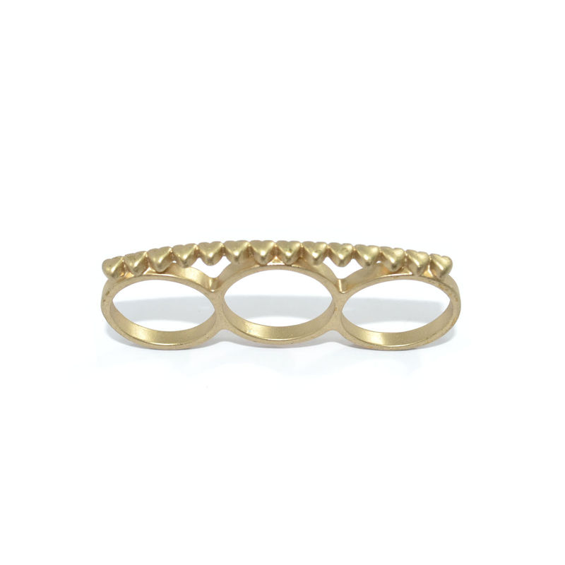 MINI HEARTS TRIPLE FINGER RING - product image