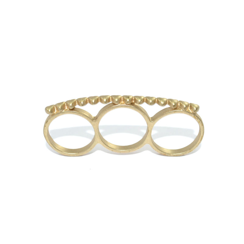 MINI HEARTS TRIPLE FINGER RING - product images of