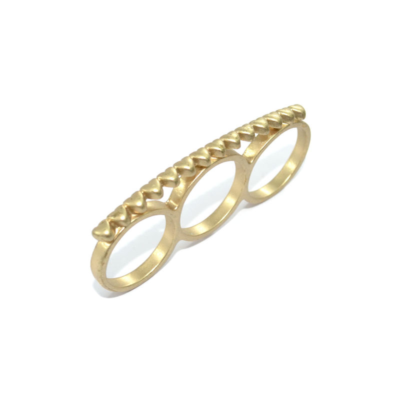MINI HEARTS TRIPLE FINGER RING - product image
