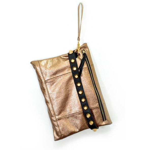 METALLIC TONE STUD CLUTCH BAG - product image