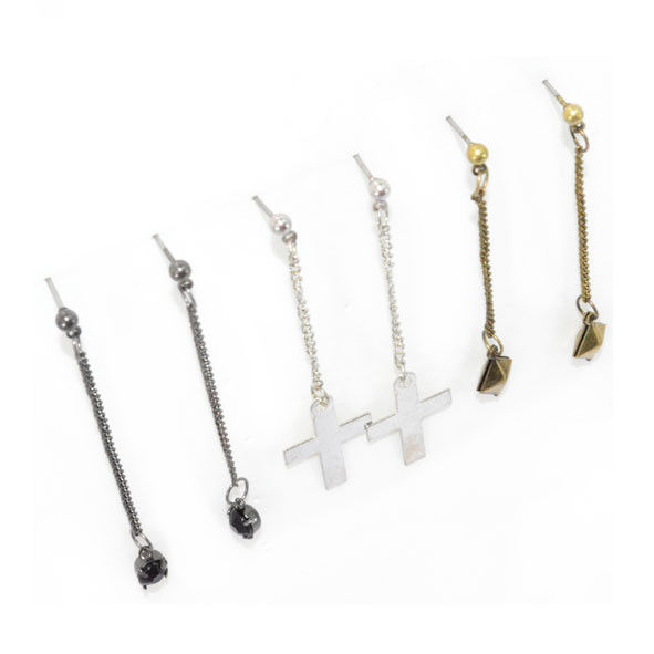 METAL CHAIN DROP EARRINGS SET - product image