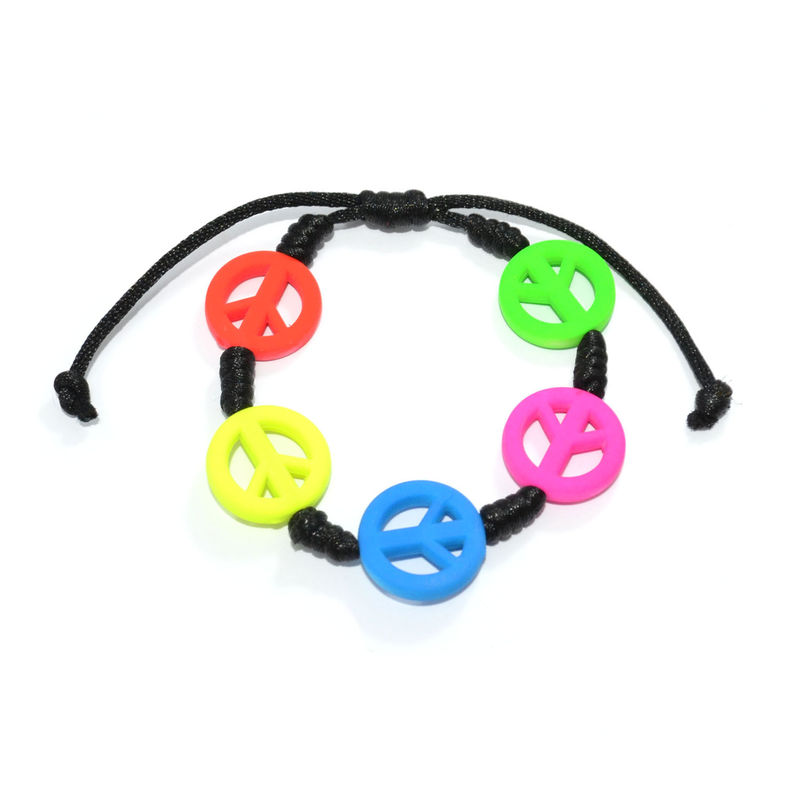 WOVEN STRING WITH NEON CHARMS BRACELET - product image