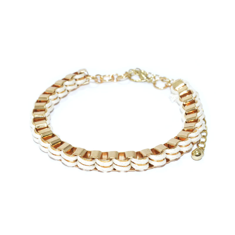 WOVEN STRAP AND CHAIN LINK BRACELET - product image