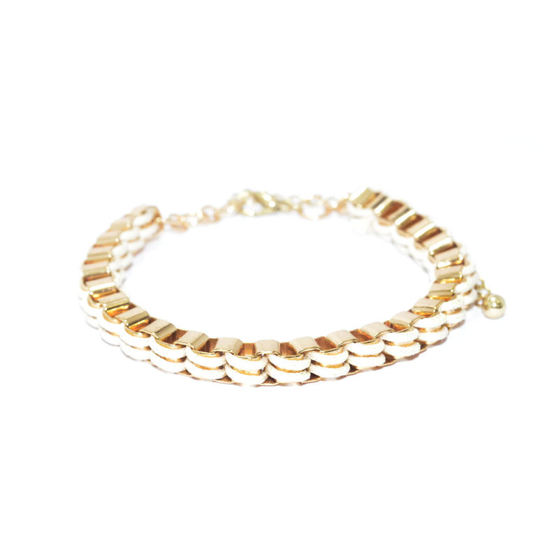 WOVEN STRAP AND CHAIN LINK BRACELET - product image