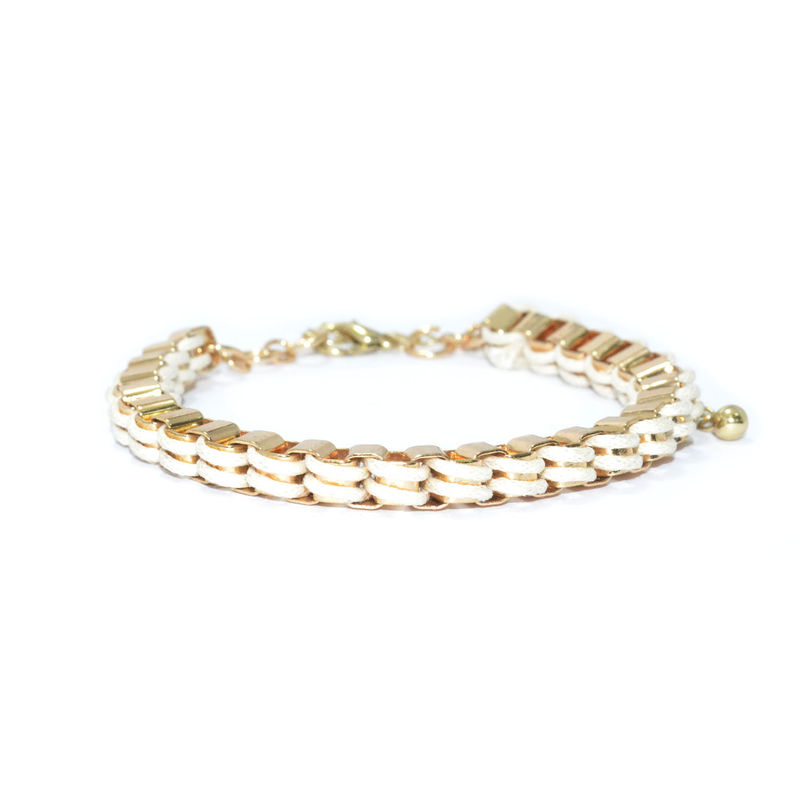 WOVEN STRAP AND CHAIN LINK BRACELET - product image