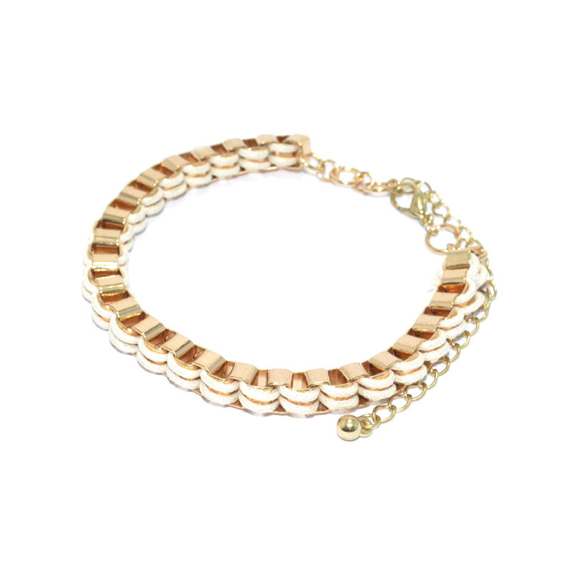 WOVEN STRAP AND CHAIN LINK BRACELET - product image