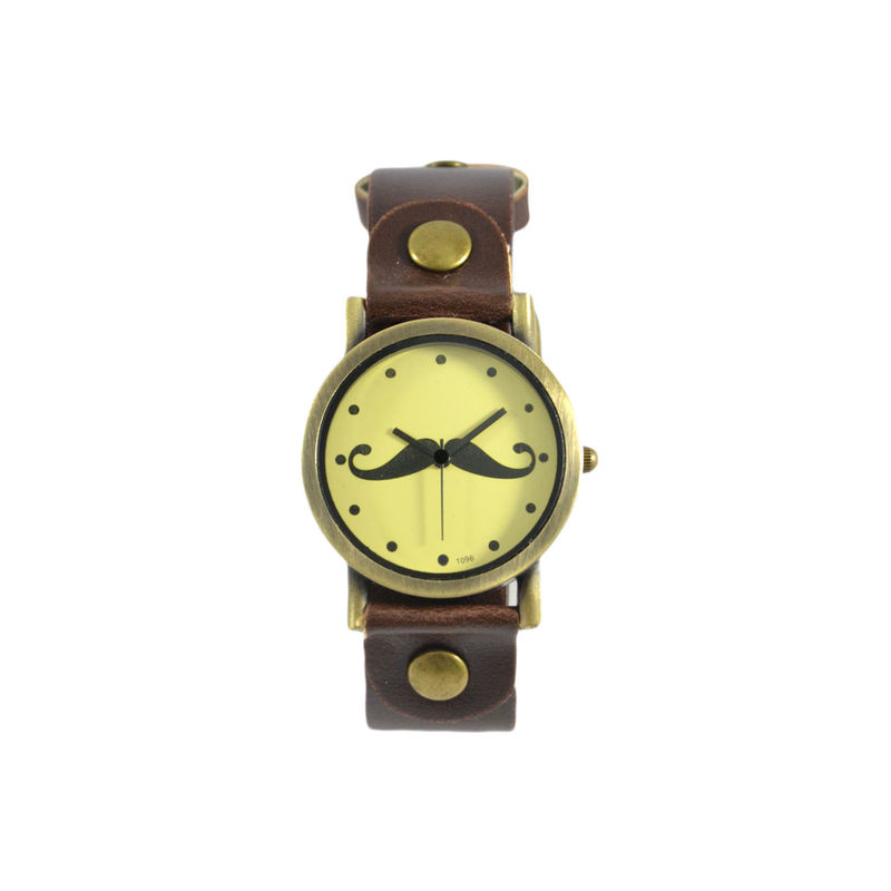 VINTAGE MUSTACHE LEATHER WATCH - product image