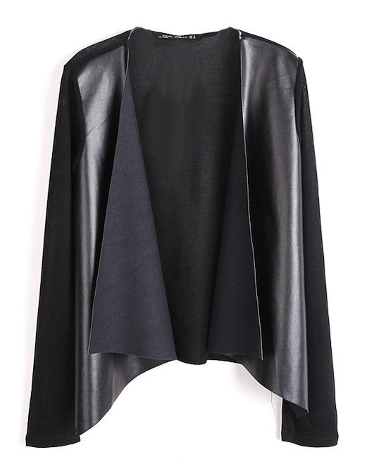 LEATHER FRONT CARDIGAN - product image