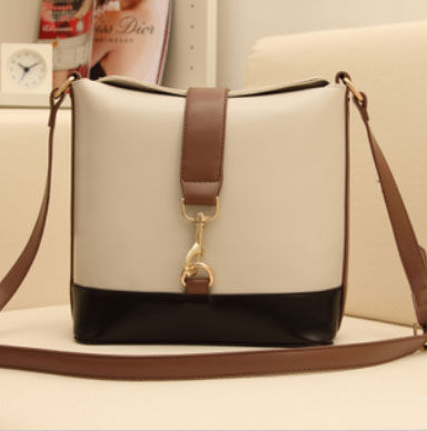 TWO TONE WITH LEATHER SHOULDER BAG - product image