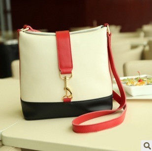 TWO TONE WITH LEATHER SHOULDER BAG - product image