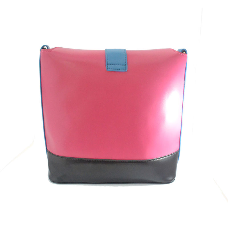 TWO TONE WITH LEATHER SHOULDER BAG - product image