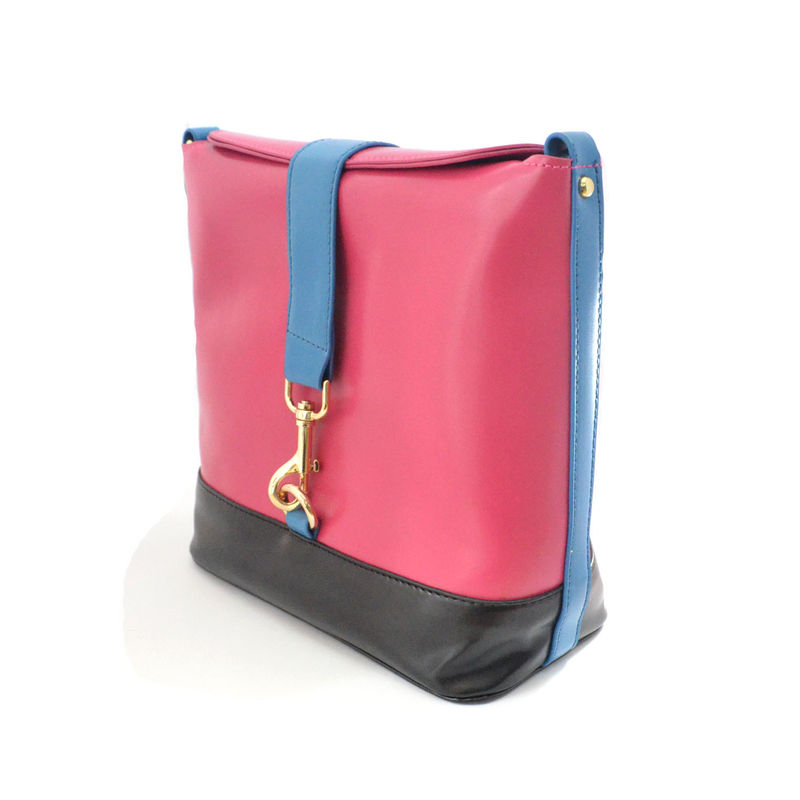 TWO TONE WITH LEATHER SHOULDER BAG - product image