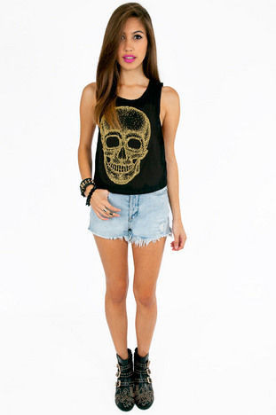 TEXTURED SKULL TOP - product image