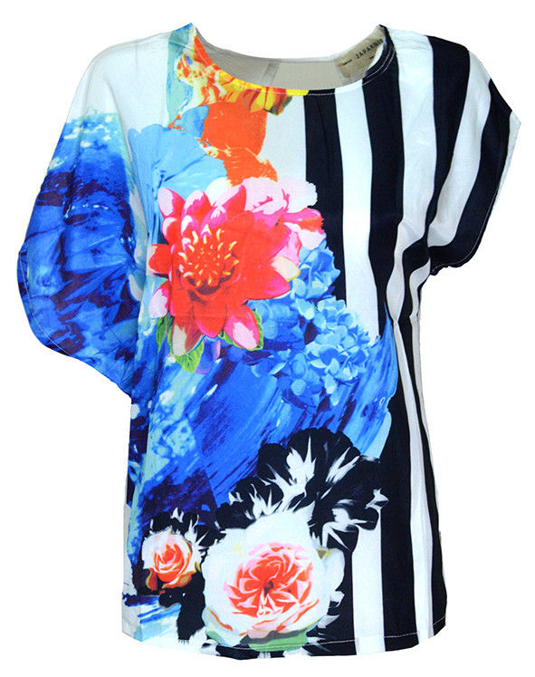 STRIPE AND FLORAL TOP - product image