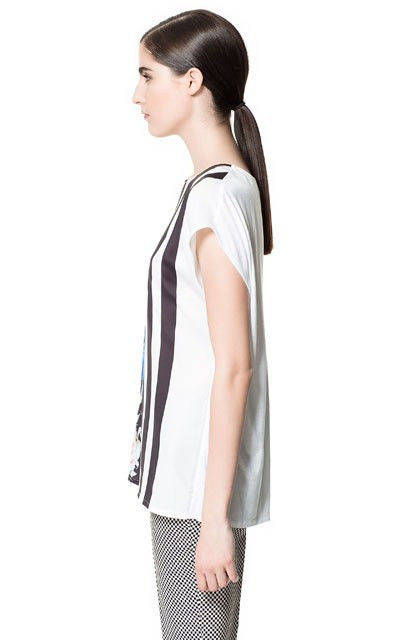 STRIPE AND FLORAL TOP - product image