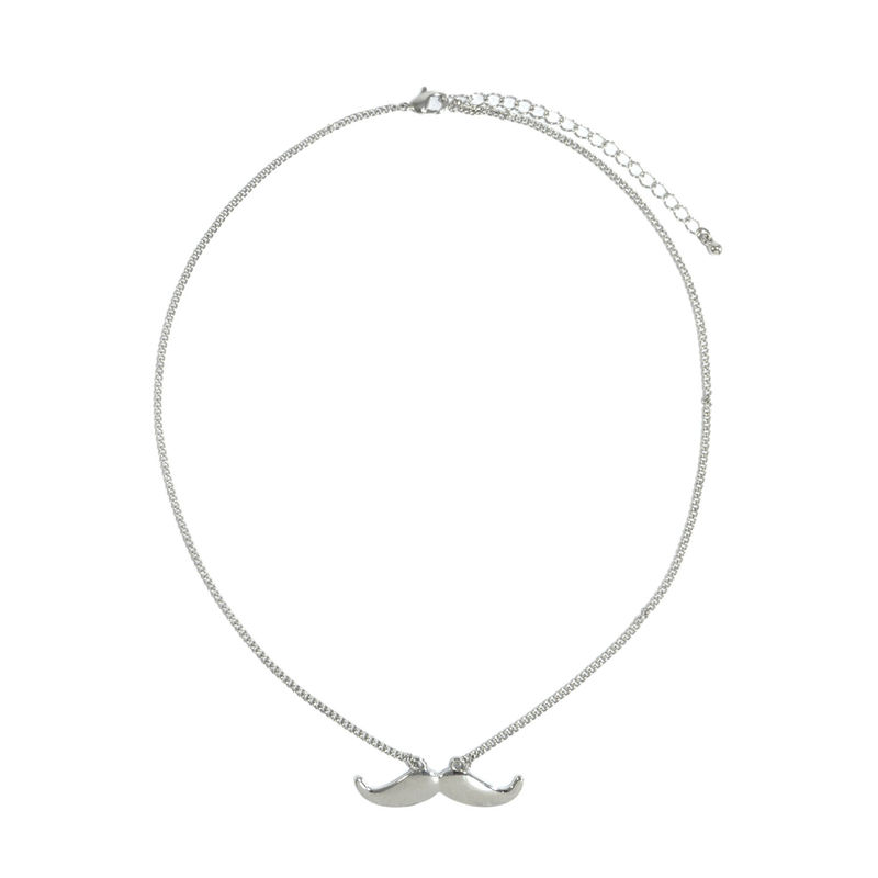 SHINY MUSTACHE PENDANT NECKLACE - product image