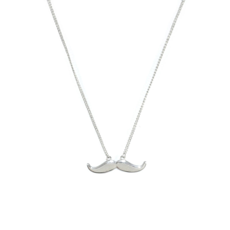SHINY MUSTACHE PENDANT NECKLACE - product image