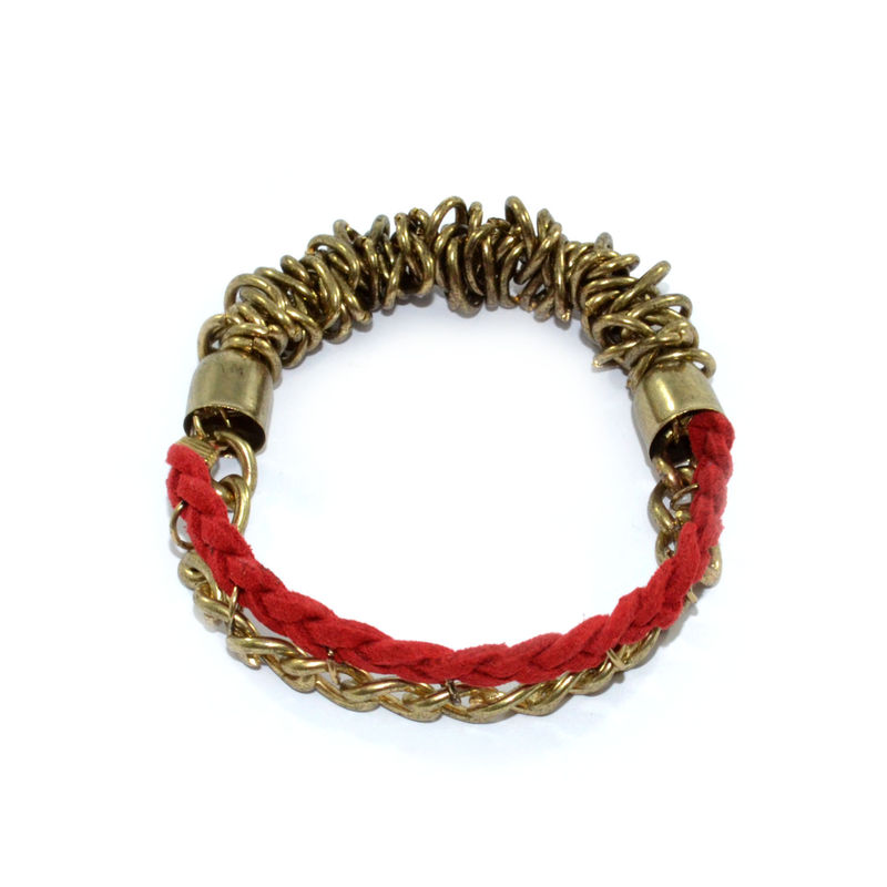 WOVEN STRING AND CHAIN ELASTIC BRACELET - product image