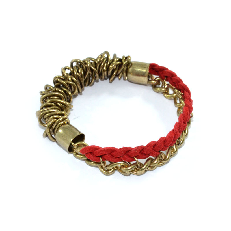 WOVEN STRING AND CHAIN ELASTIC BRACELET - product image