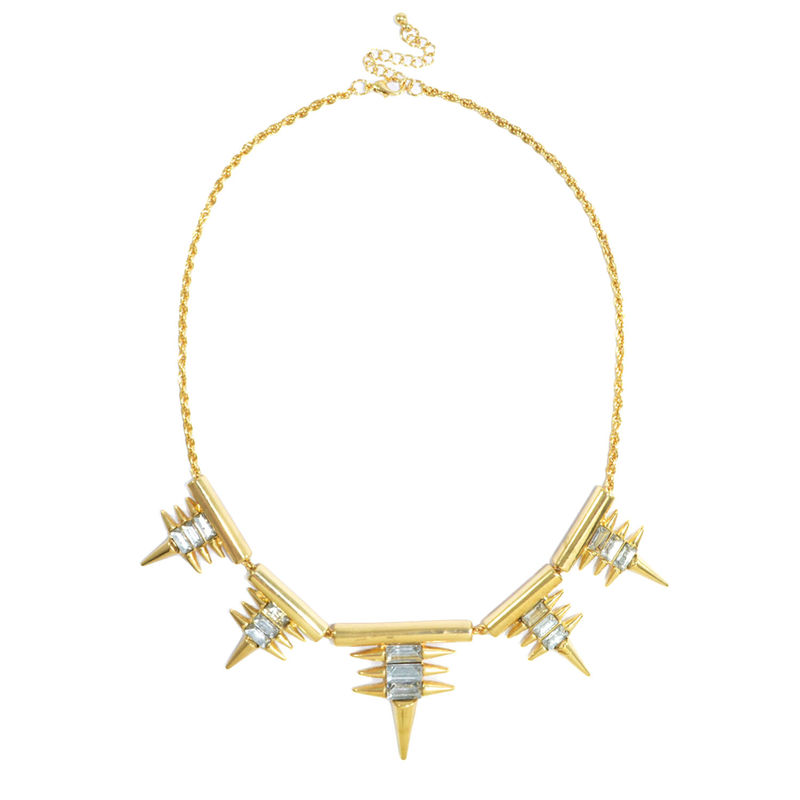 MULTI SPIKE AND CRYSTAL PENDANTS NECKLACE - product image