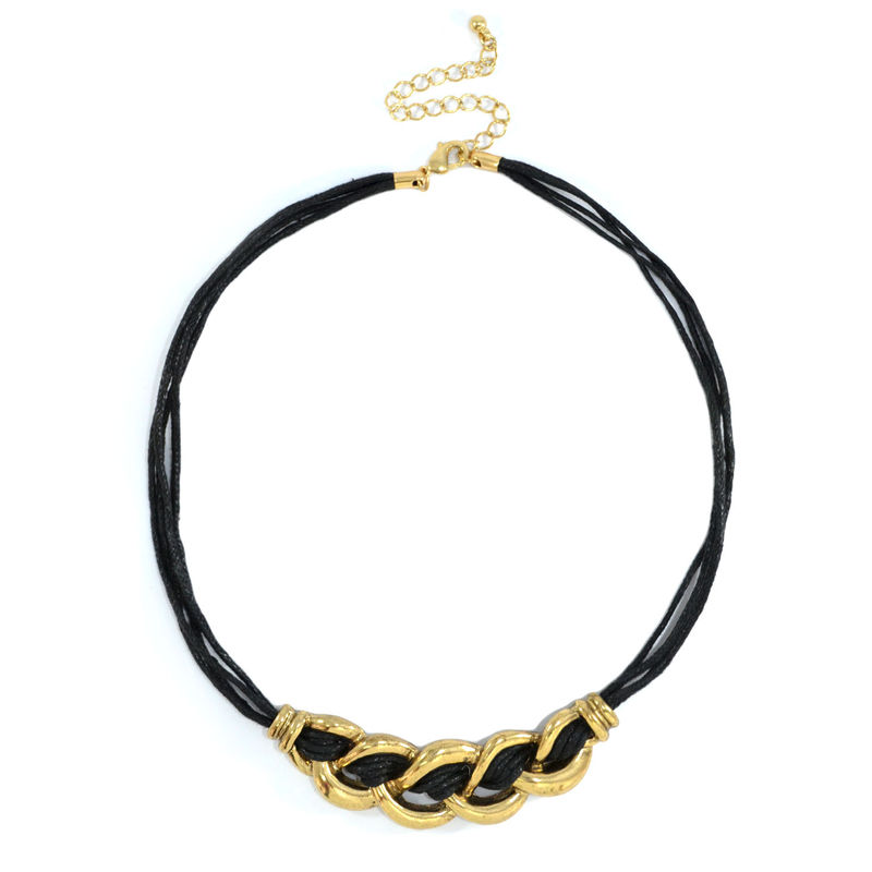 CHAIN LINK WITH STRING PENDANT NECKLACE - product image