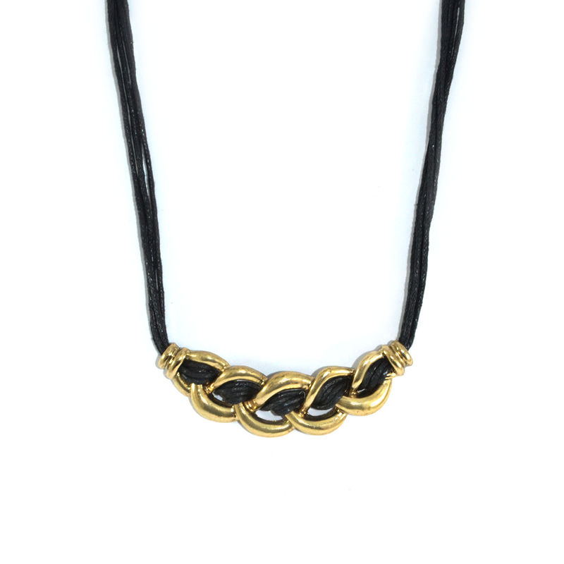 CHAIN LINK WITH STRING PENDANT NECKLACE - product image