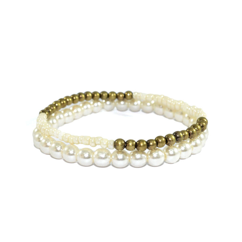 PEARL AND BEAD BRACELET SET - product image