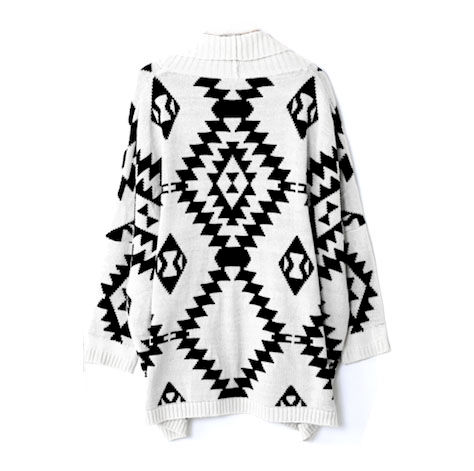 AZTEC PATTERN SHAWL CARDIGAN - product image