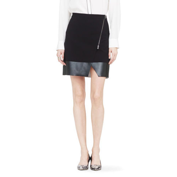 LEATHER LOOK SKIRT WITH ZIP - product image